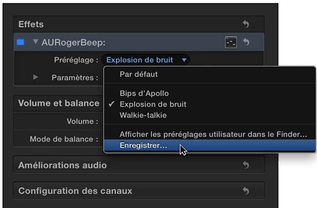 APPLE FINAL CUT PRO X - Modification et enregistrement de préréglages personnalisés - 3