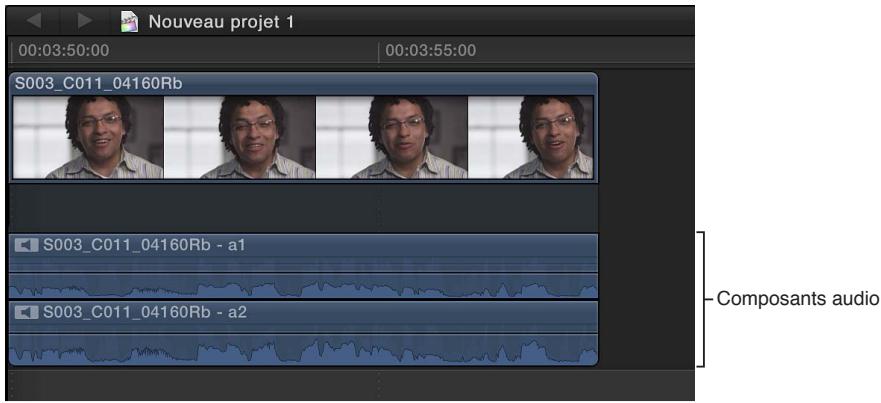 APPLE FINAL CUT PRO X - Exemple : application d'un montage roll à tous les composants audio - 1