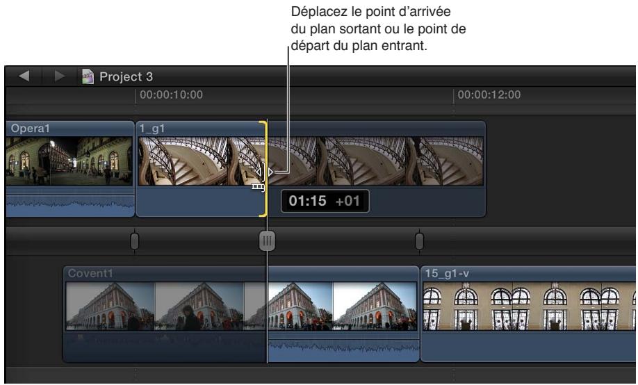 APPLE FINAL CUT PRO X - Ajustement du point de montage entre des plans à l'aide de l'éditeur de précision - 3