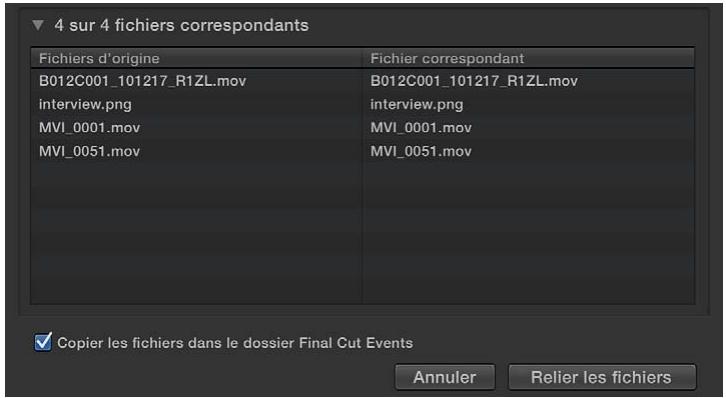 APPLE FINAL CUT PRO X - Reconnexion de plans de projet à des fichiers de média - 3