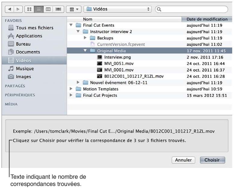 APPLE FINAL CUT PRO X - Reconnexion de plans d'événements à des fichiers de média - 2