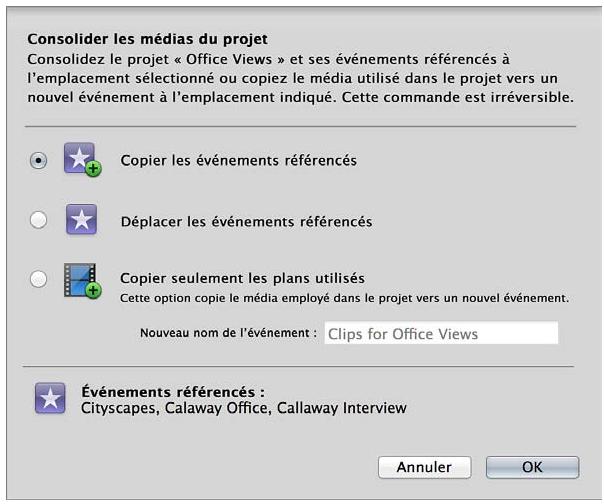 APPLE FINAL CUT PRO X - Regroupement à un seul emplacement des plans d'un projet - 1