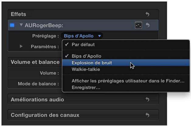 APPLE FINAL CUT PRO X - Modification et enregistrement de préréglages personnalisés - 1