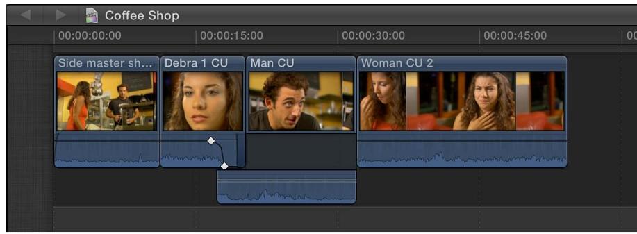 APPLE FINAL CUT PRO X - Création d'un montage scindé par glissement - 6