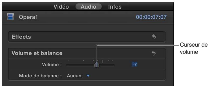 APPLE FINAL CUT PRO X - Ajustement du volume dans l'inspecteur audio - 1