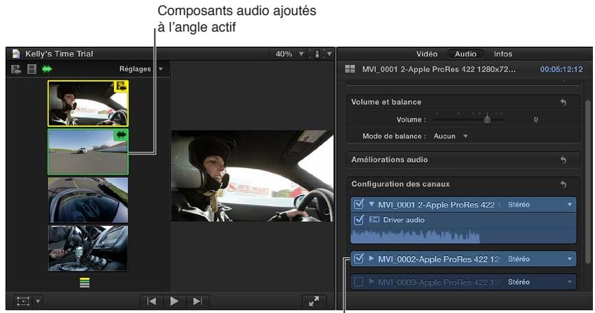 APPLE FINAL CUT PRO X - Exemple : ajout ou suppression des composants audio d'un plan multicam - 5