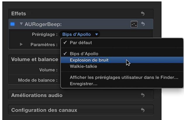 APPLE FINAL CUT PRO X - Utilisation de préréglages d'effets - 1