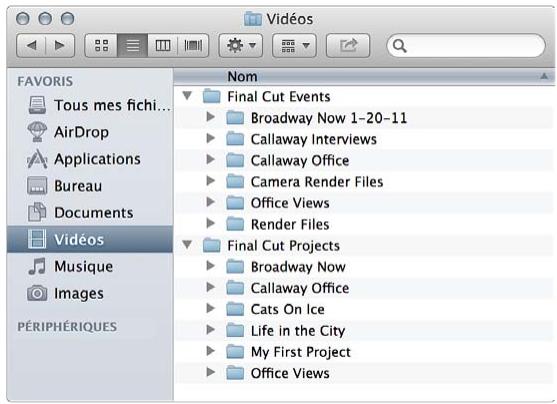 APPLE FINAL CUT PRO X - Emplacement de vos fichiers de média et de projet - 1
