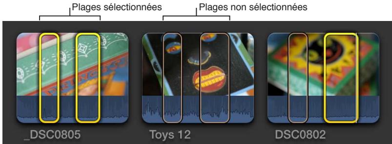 APPLE FINAL CUT PRO X - Sélection et désélection de plages et de plans dans un événement - 1