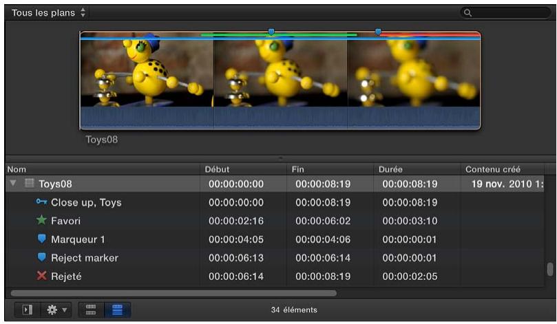APPLE FINAL CUT PRO X - Affichage et tri des plans - 2