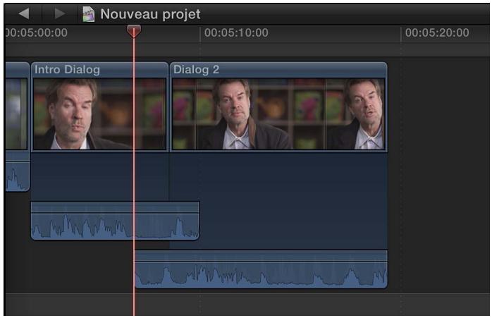 APPLE FINAL CUT PRO X - Création manuelle d'un fondu enchaîné à l'aide des poignées de fondu - 2