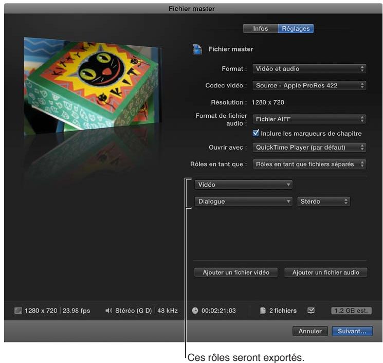 APPLE FINAL CUT PRO X - Partage des rôles sous forme de fichiers à part - 1