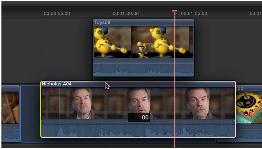 APPLE FINAL CUT PRO X - Connexion de plans dans la timeline - 5