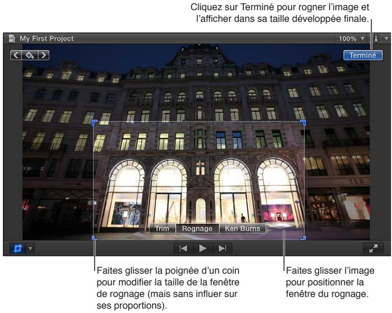 APPLE FINAL CUT PRO X - Ajustement de l'effet rogner - 2