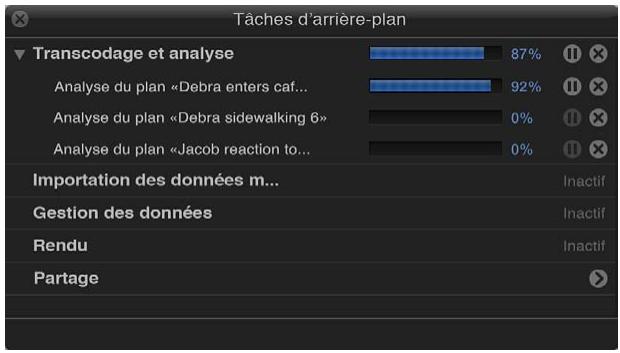 APPLE FINAL CUT PRO X - Affichage des tâches d'arrière-plan - 2