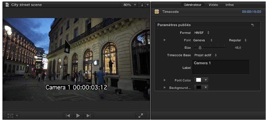 APPLE FINAL CUT PRO X - Usage d'un compteur de timecode - 2