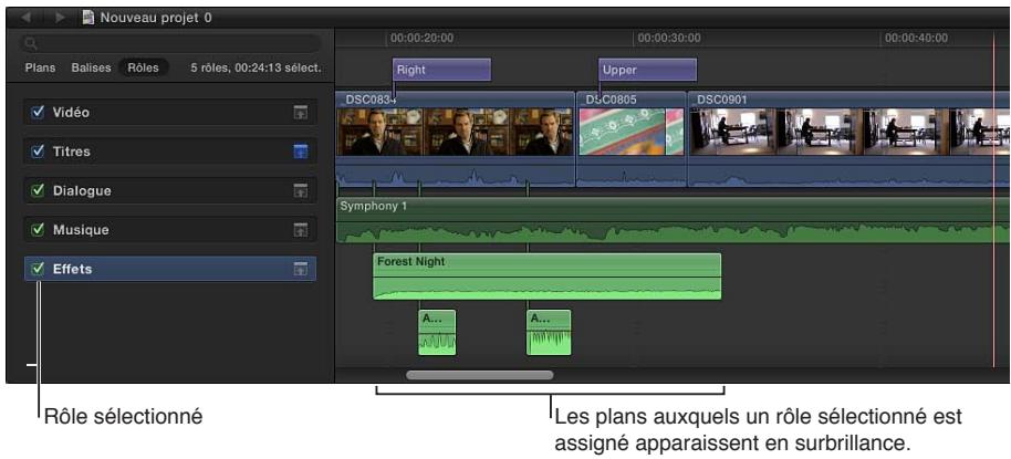 APPLE FINAL CUT PRO X - Activation ou déactivation des rôles - 3
