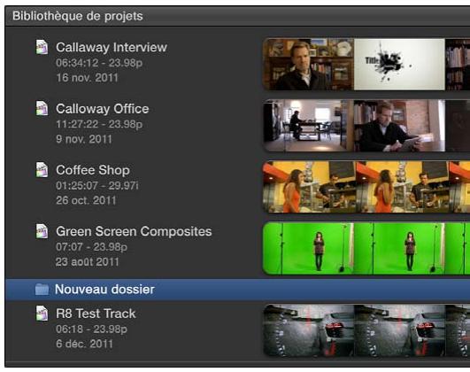 APPLE FINAL CUT PRO X - Utilisation de dossiers pour organiser les projets - 3
