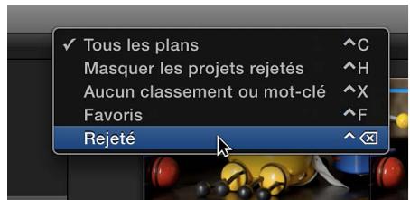 APPLE FINAL CUT PRO X - Filtrage rapide des plans par classement - 2