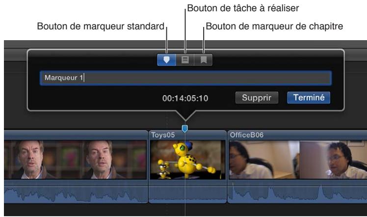 APPLE FINAL CUT PRO X - Modification d'informations de marqueurs et changement de types de marqueurs - 1