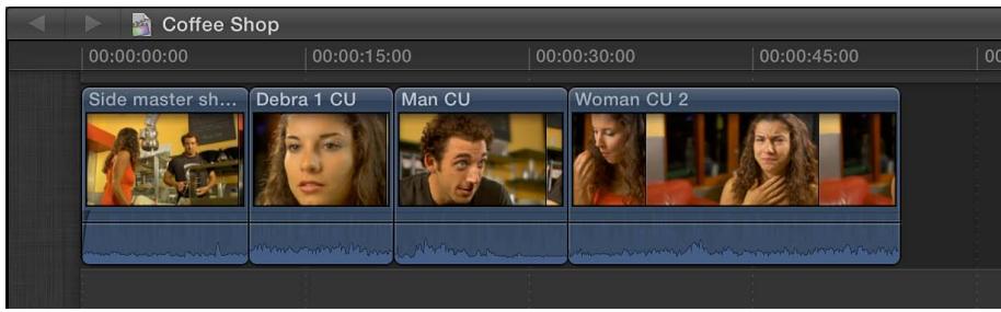 APPLE FINAL CUT PRO X - Création d'un montage scindé par glissement - 1