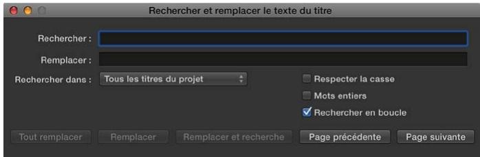 APPLE FINAL CUT PRO X - Recherche et remplacement de texte du titre - 1