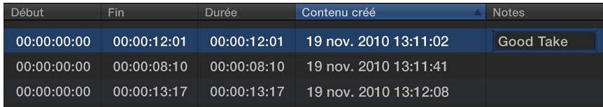 APPLE FINAL CUT PRO X - Ajout ou modification de notes de plan - 2
