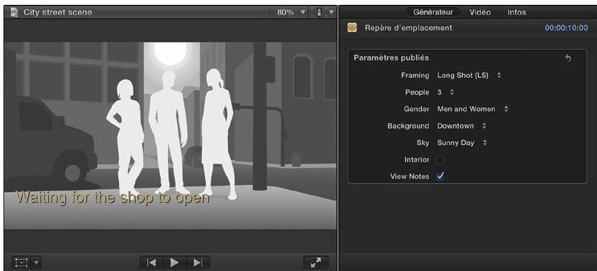 APPLE FINAL CUT PRO X - Insertion et configuration d'un plan repère d'emplacement - 2