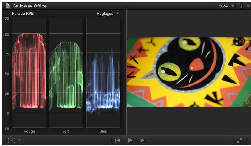 APPLE FINAL CUT PRO X - Options d'affichage de l'oscilloscope - 2