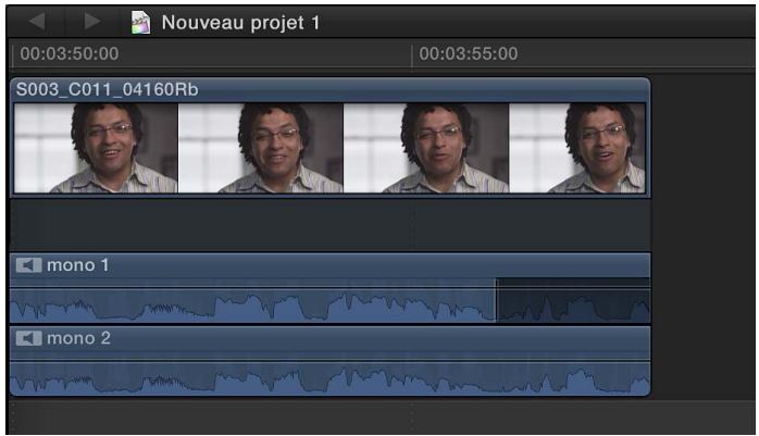 APPLE FINAL CUT PRO X - Exemple : trim audio dans un composant audio - 2