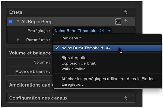 APPLE FINAL CUT PRO X - Modification et enregistrement de préréglages personnalisés - 4