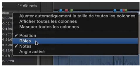 APPLE FINAL CUT PRO X - Affichage et réattribution de rôles dans l'index de la timeline - 1