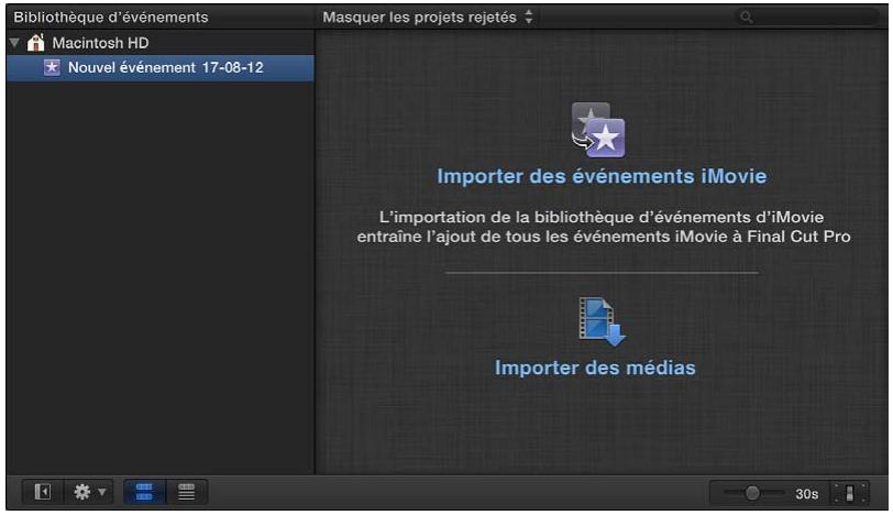 APPLE FINAL CUT PRO X - S'il s'agit de votre première importation - 1
