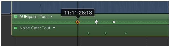 APPLE FINAL CUT PRO X - Ajustement des images clés dans l'éditeur d'animation audio - 1