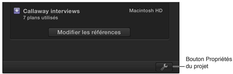 APPLE FINAL CUT PRO X - Changement de l'événement par défaut et modification des propriétés d'un projet - 3