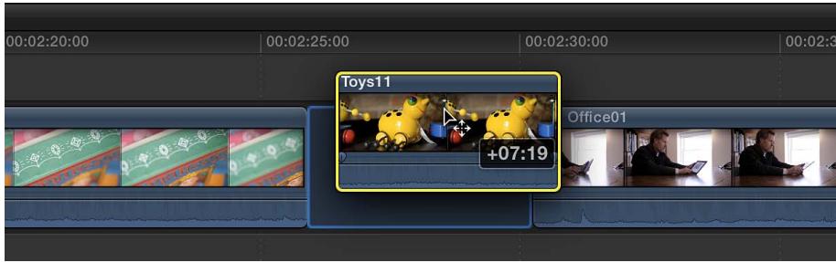 APPLE FINAL CUT PRO X - Déplacement de plans par glissement horizontal - 1