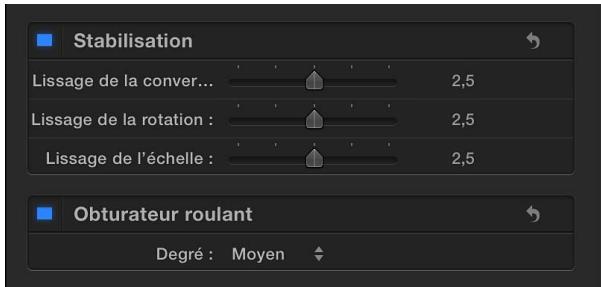 APPLE FINAL CUT PRO X - Correction d'un plan représentant un tremblement excessif ou une déformation provoquée par un obturateur roulant - 2