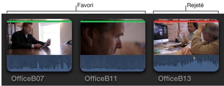 APPLE FINAL CUT PRO X - Classement des plans comme favoris ou rejetés - 1