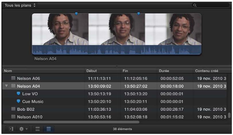 APPLE FINAL CUT PRO X - Ajout d'un marqueur à un plan dans le navigateur d'événements ou la timeline - 3