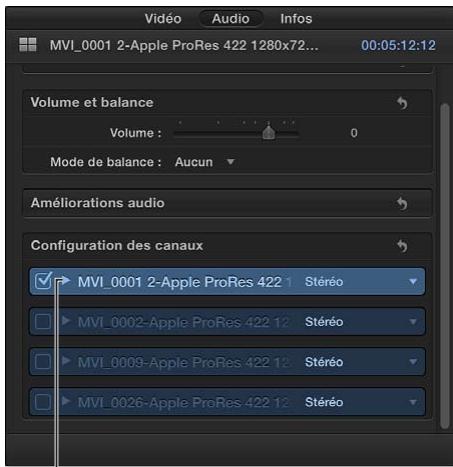APPLE FINAL CUT PRO X - Exemple : ajout ou suppression des composants audio d'un plan multicam - 4