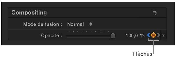 APPLE FINAL CUT PRO X - Ajustement des images clés dans l'inspecteur vidéo - 1