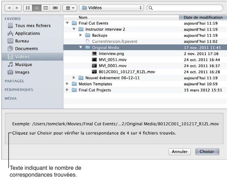 APPLE FINAL CUT PRO X - Reconnexion de plans de projet à des fichiers de média - 2