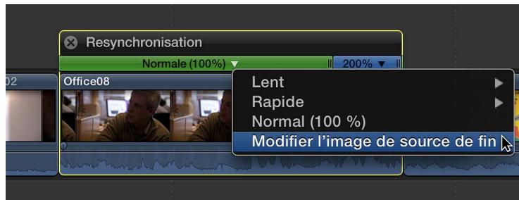 APPLE FINAL CUT PRO X - Modification de l'image de fin d'un segment de vitesse - 2