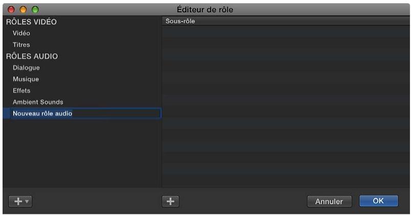 APPLE FINAL CUT PRO X - Création de rôles personnalisés - 3