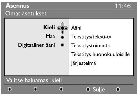 PHILIPS 42PF7520D - Kielen ja käyttopaikan omat asetukset - 1