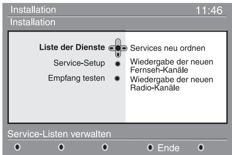 PHILIPS 42PF7520D - Umordnen der Services - 1