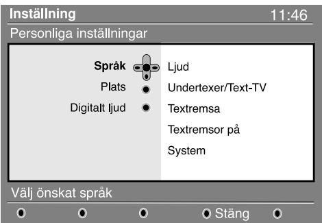 PHILIPS 42PF7520D - Val av önskat sprek och plats - 1