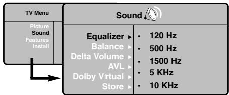 PHILIPS 42PF7520D - Sound settings - 1