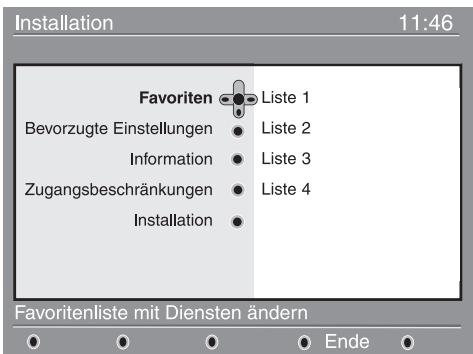PHILIPS 42PF7520D - Einrichten der Favoritenliste - 1
