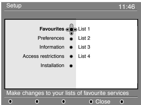 PHILIPS 42PF7520D - Setting up your favourite list - 1